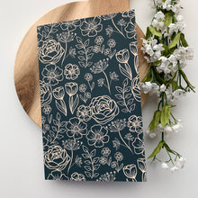 Load image into Gallery viewer, 5x8 Navy Blue Floral Notebook
