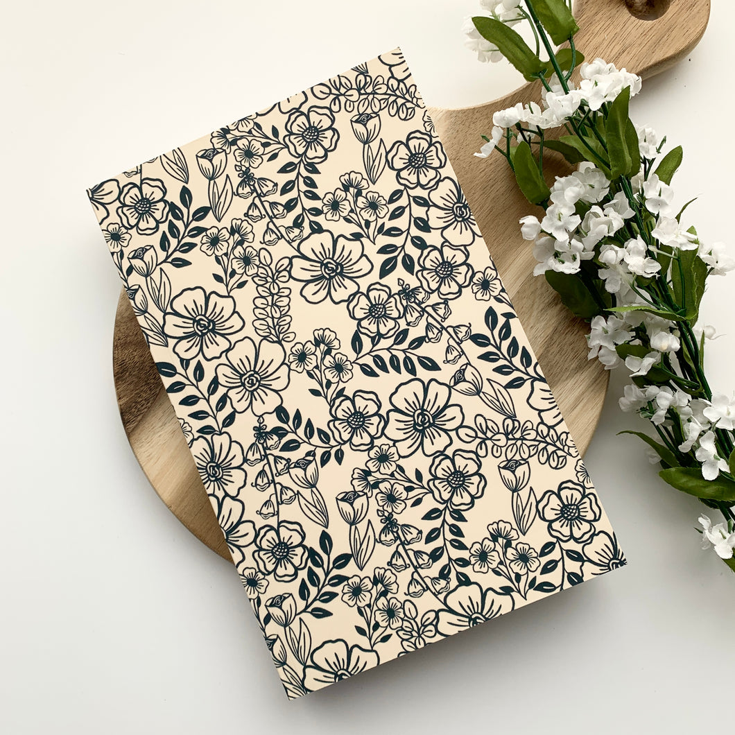 5x8 Ivory Floral Notebook