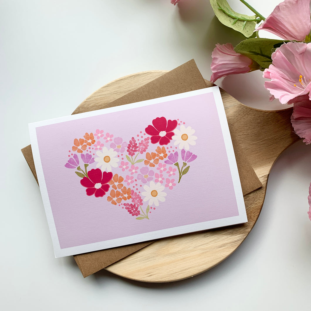 Valentine Floral Heart Card