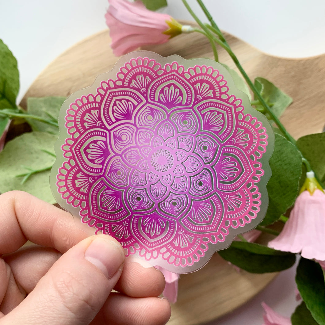 Valentine Purple and Pink Mandala Sticker