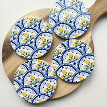 Load image into Gallery viewer, Mediterranean Lemon Ceramic Coasters (Set of 4)
