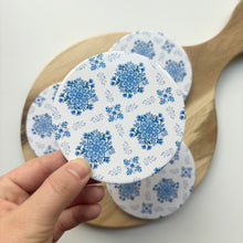 Load image into Gallery viewer, Blue Mandala Ceramic Coasters (Set of 4)
