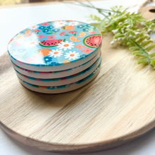 Load image into Gallery viewer, Watermelon and Orange Ceramic Coasters (Set of 4)
