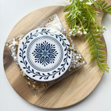 Load image into Gallery viewer, Winter Blue Mandala Ceramic Coasters (Set of 4)
