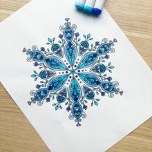 Load image into Gallery viewer, Frosty Snowflake Coloring Page
