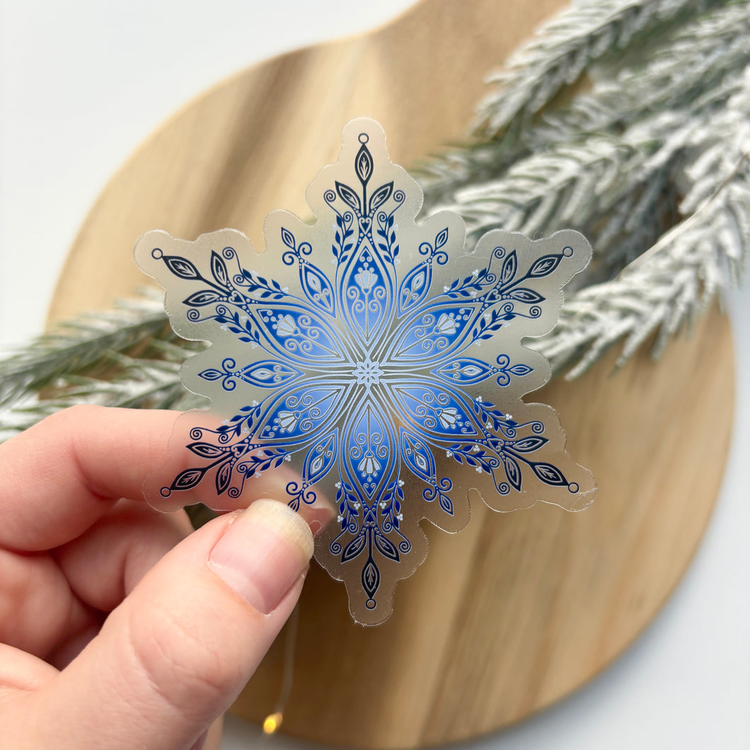 Midnight Blue Snowflake Sticker