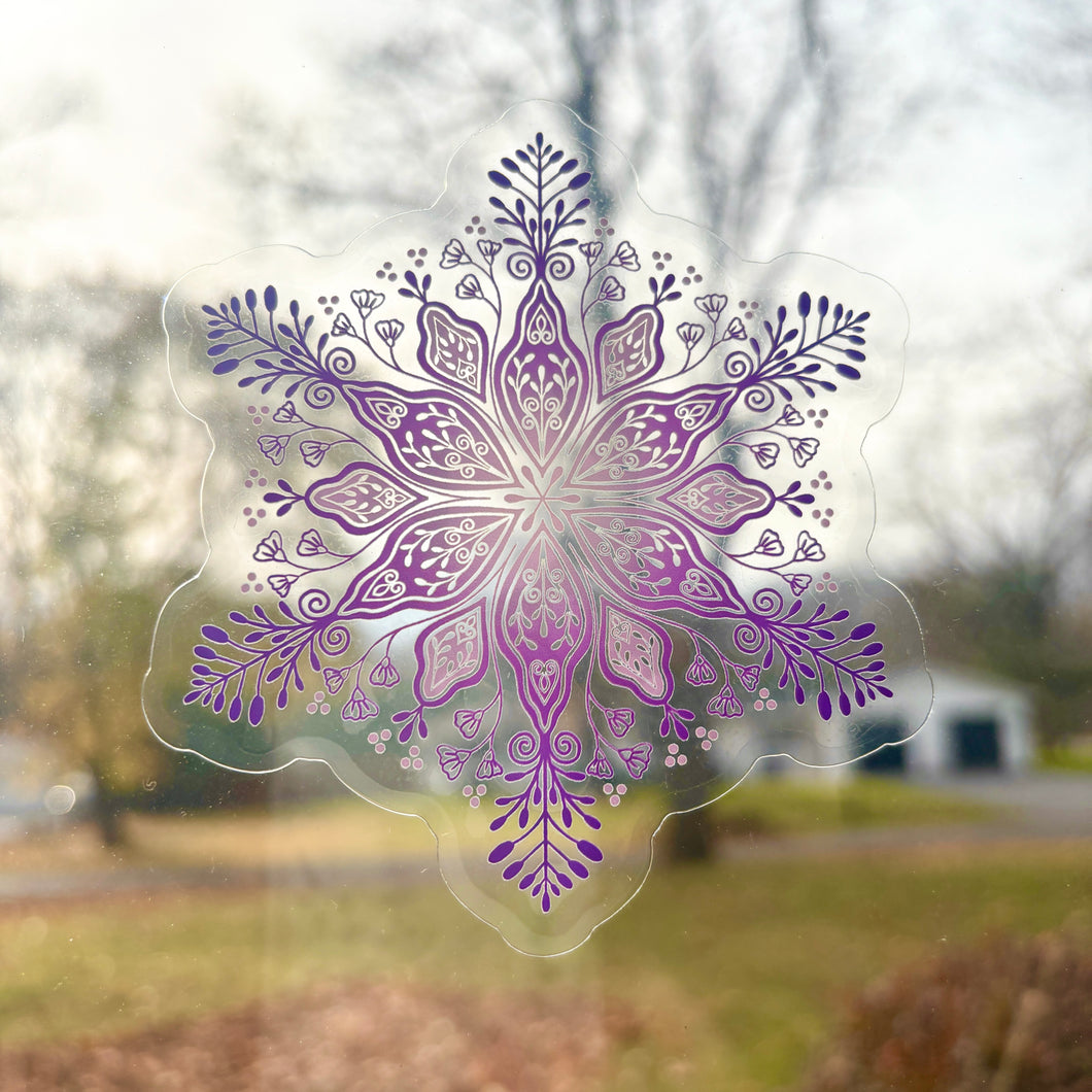 Amethyst Snowflake Window Cling