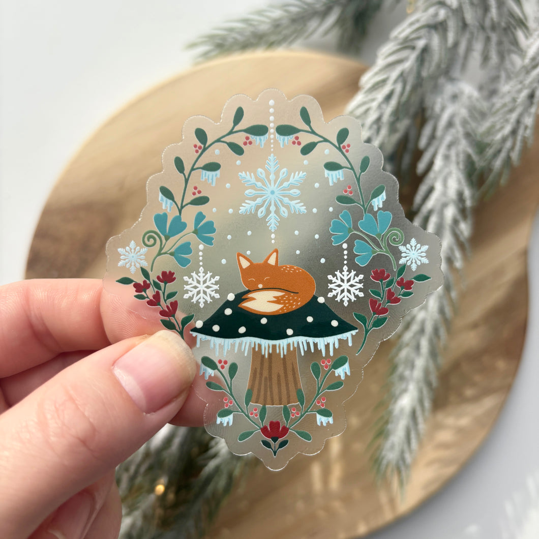 Snowy Winter Fox Sticker