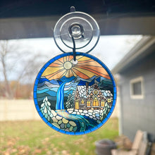 Load image into Gallery viewer, Cabin by the Creek Glass Suncatcher
