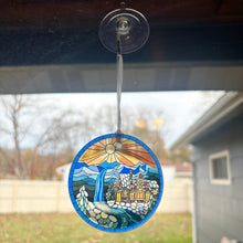 Load image into Gallery viewer, Cabin by the Creek Glass Suncatcher
