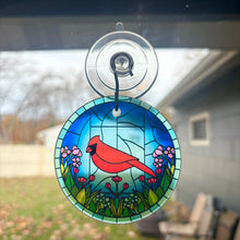 Load image into Gallery viewer, Cardinal Stained Glass Suncatcher
