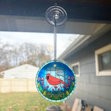 Load image into Gallery viewer, Cardinal Stained Glass Suncatcher
