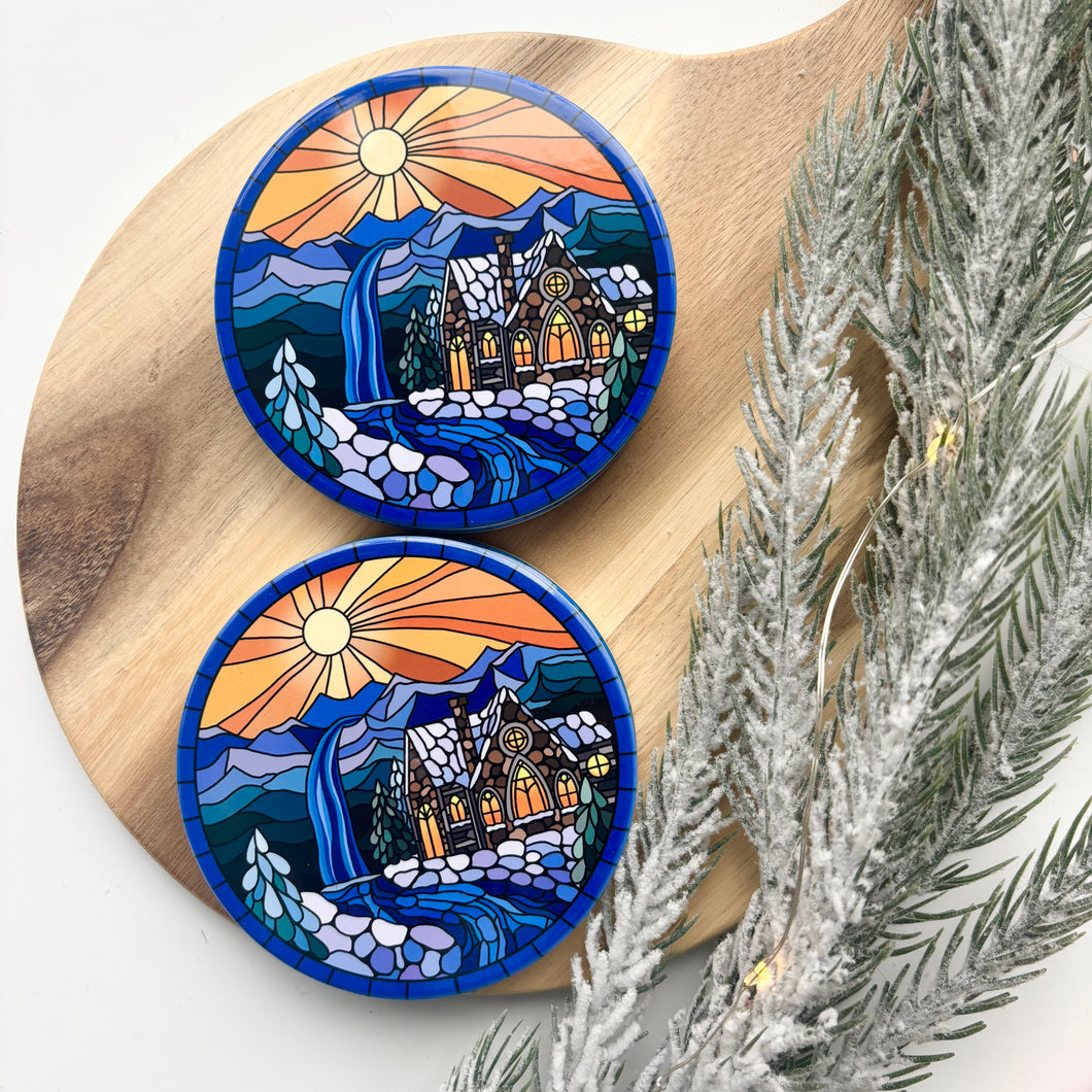 Cabin by the Creek Ceramic Coasters (Set of 4)