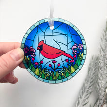 Load image into Gallery viewer, Cardinal Stained Glass Suncatcher
