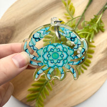 Load image into Gallery viewer, Double-Sided Mandala Crab Keychain
