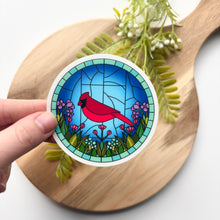 Load image into Gallery viewer, Cardinal Stained Glass Sticker
