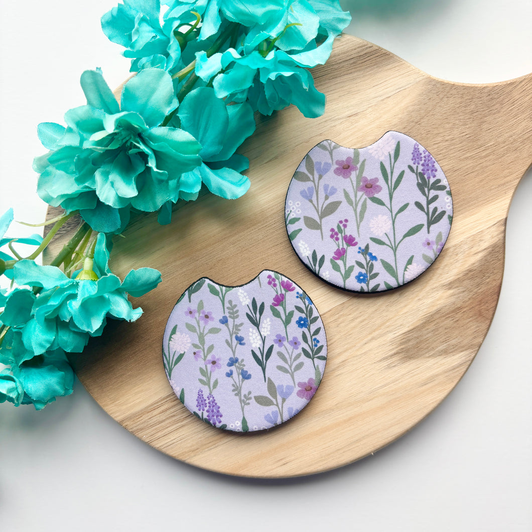 Lavender Meadows Car Coasters (Set of 2)