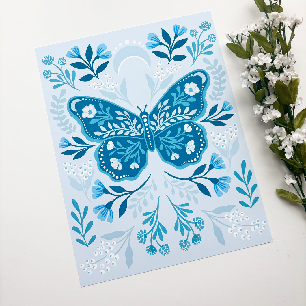 8.5x11 Butterfly Garden Print