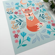 Load image into Gallery viewer, 8.5x11 Sage Fox and Flora Garden Print
