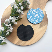 Load image into Gallery viewer, Blue Wildflowers Car Coasters (Set of 2)
