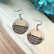 Load image into Gallery viewer, Two Piece Natural Mandala Earrings

