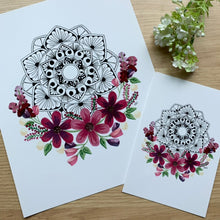 Load image into Gallery viewer, Pink Wildflowers and Foxglove Mandala

