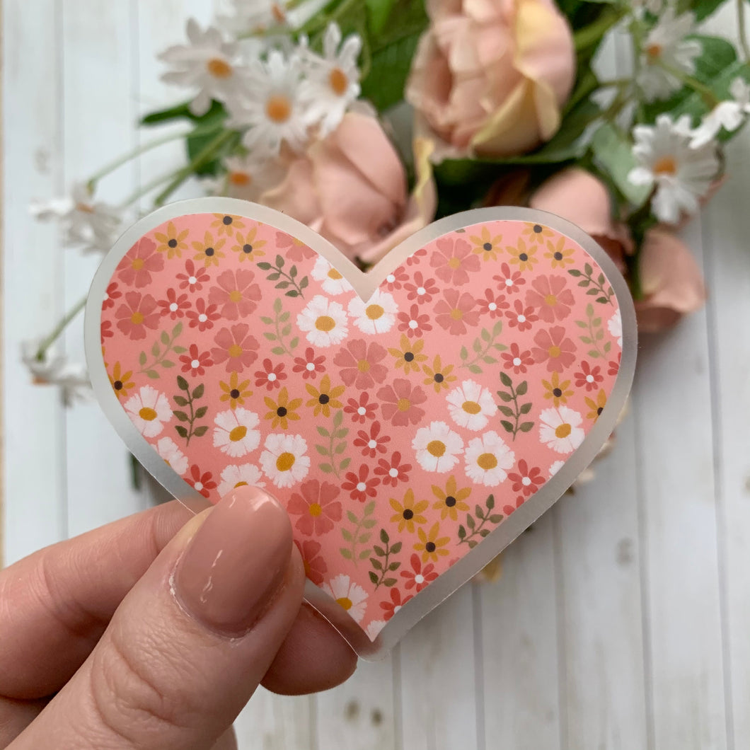 Valentine Flowers Heart Sticker