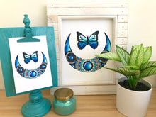 Load image into Gallery viewer, Blue Butterfly and Moon
