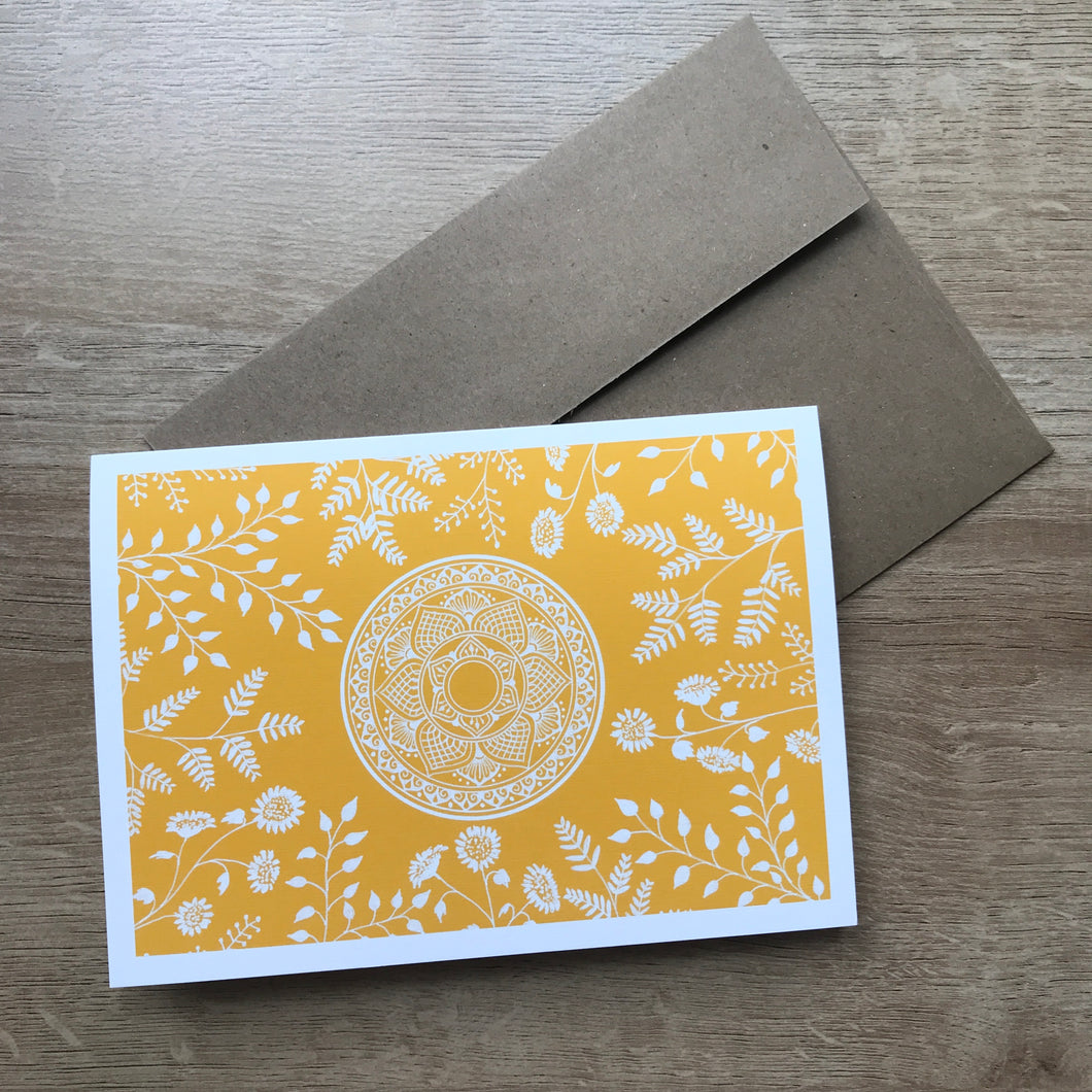 Yellow Sunflowers and Fern Greeting Card