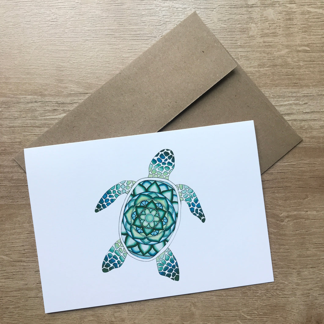 Mandala Sea Turtle Greeting Card