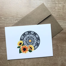 Load image into Gallery viewer, Sunflower Mandala Greeting Card
