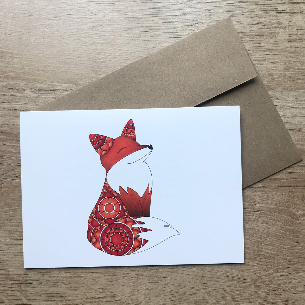 Mandala Fox Greeting Card