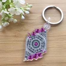 Load image into Gallery viewer, Orchid Mandala Keychain
