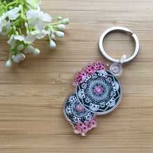 Load image into Gallery viewer, Cherry Blossom Mandala Keychain
