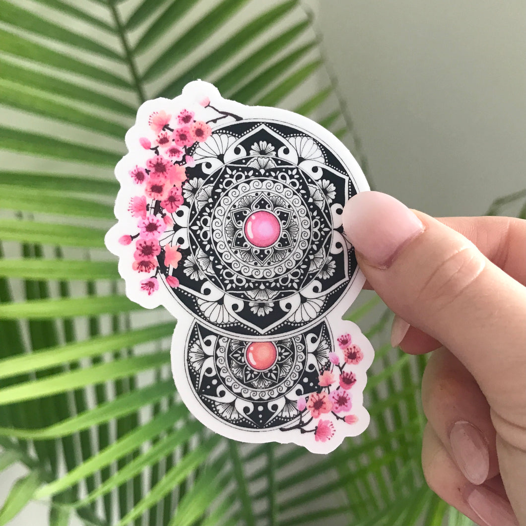 Cherry Blossom Mandala Sticker