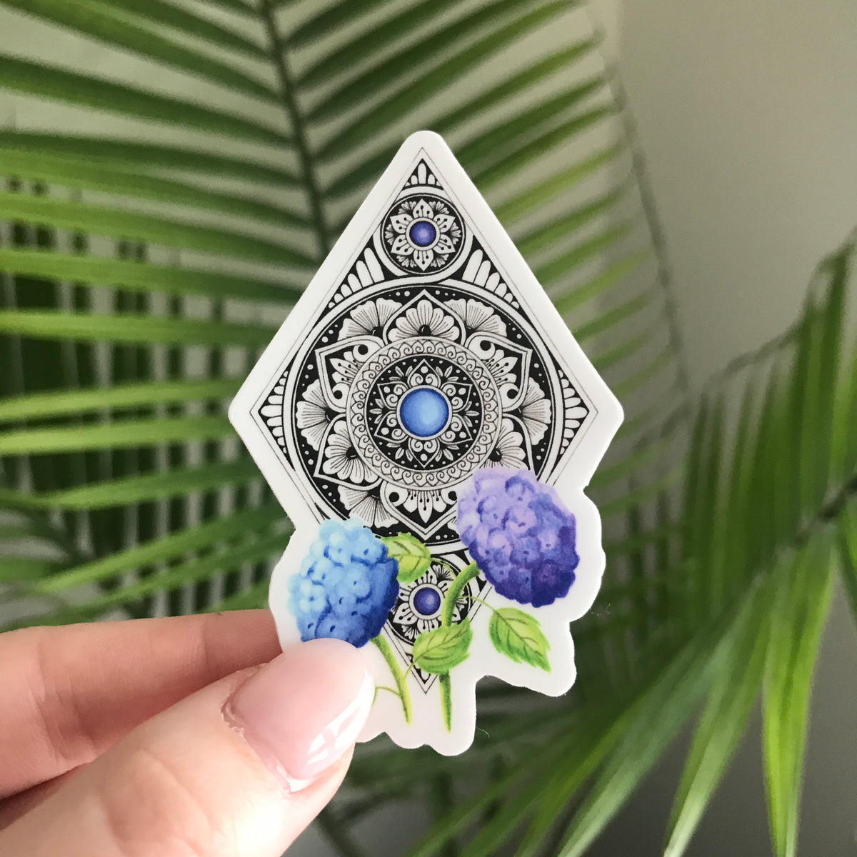 Hydrangea Mandala Sticker – Art by EAC