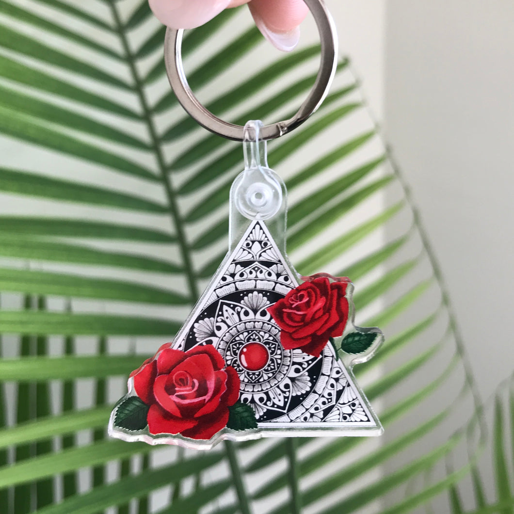 Rose Mandala Keychain