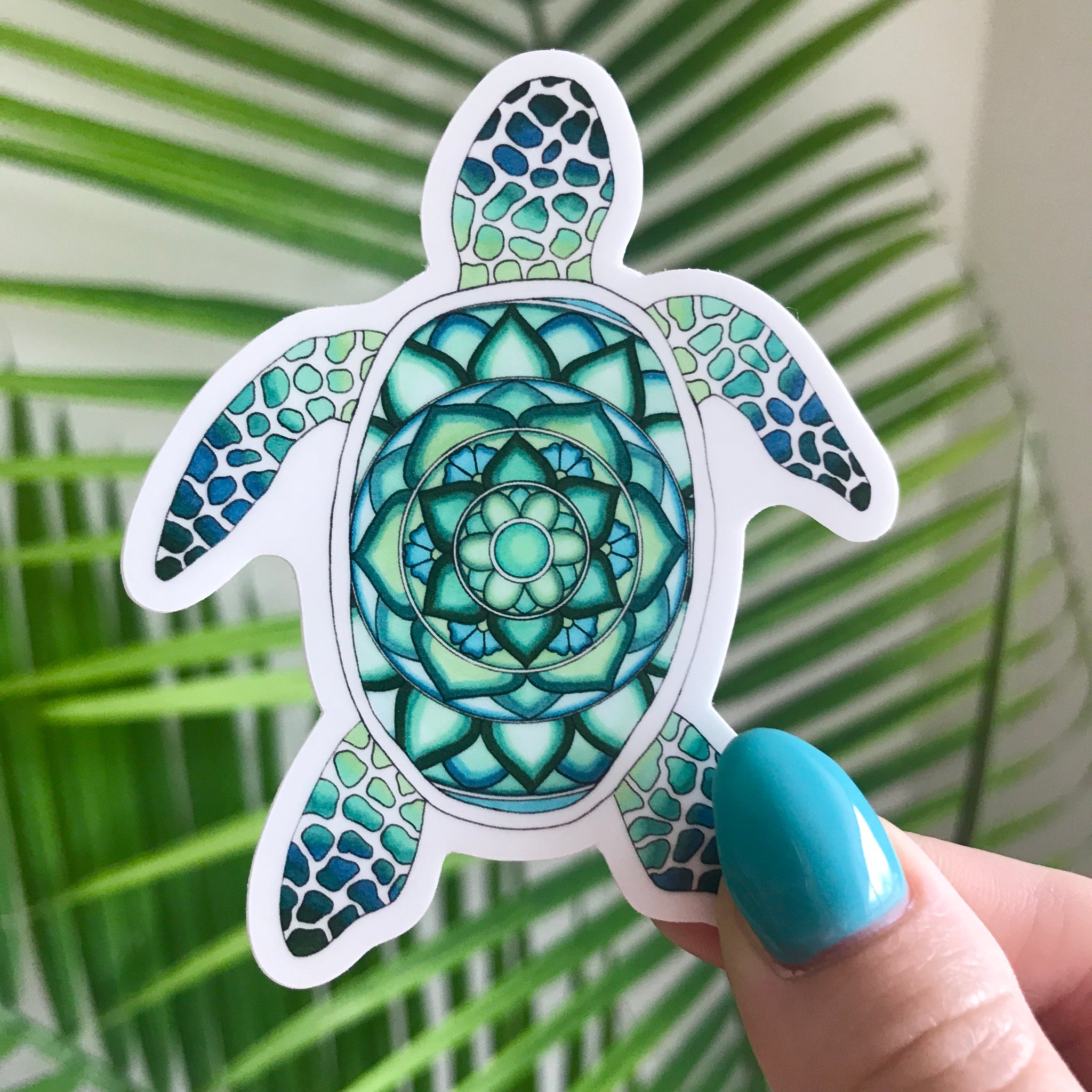 EW Designs Rainbow Ombre Mandala Turtle Vinyl Decal Sticker – 4 Inches Tall - View #5
