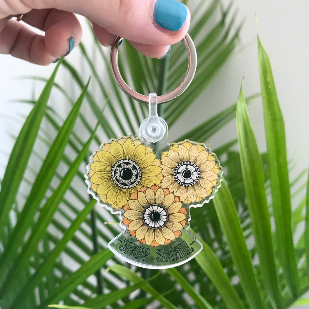 Shop Small Sunflower Keychain