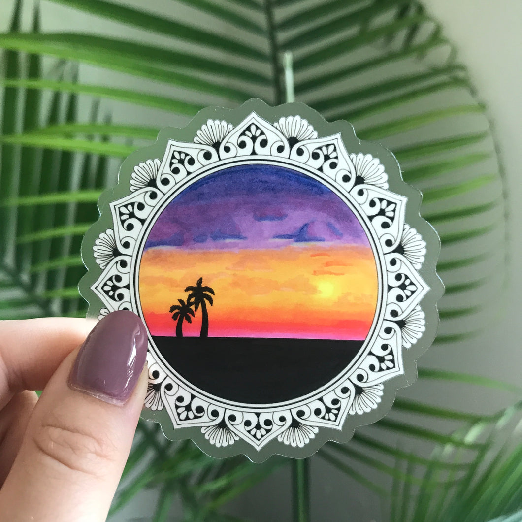 Sunset Mandala Sticker