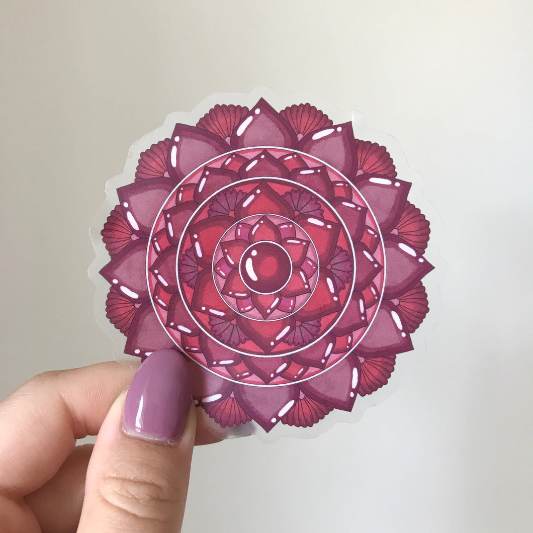 Garnet (January) Mandala Sticker
