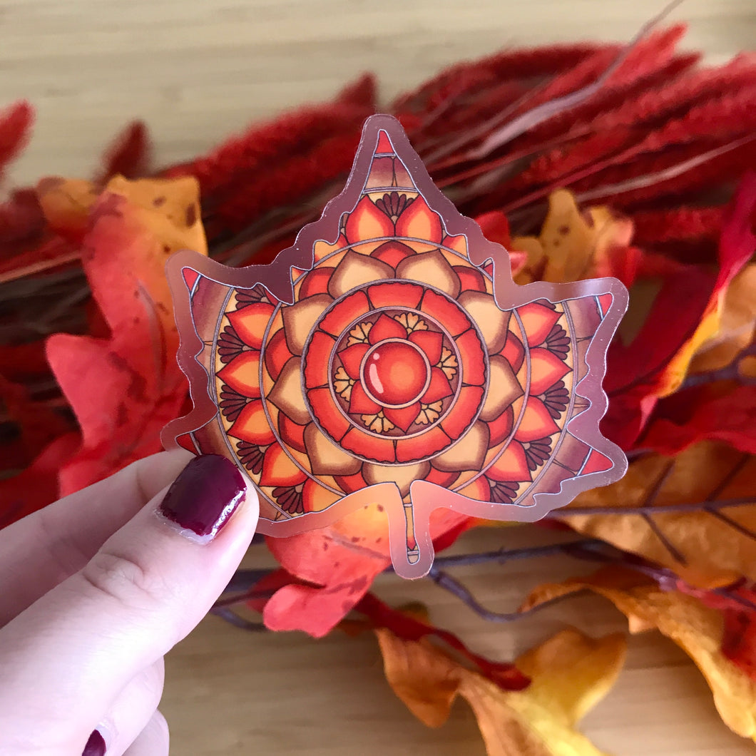 Mandala Maple Leaf Sticker
