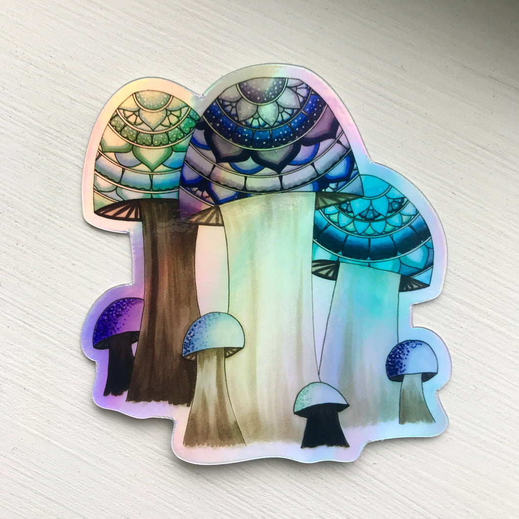 Winter Mushrooms Sticker