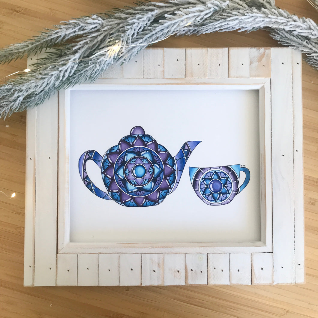 Mandala Teapot and Tea Cup