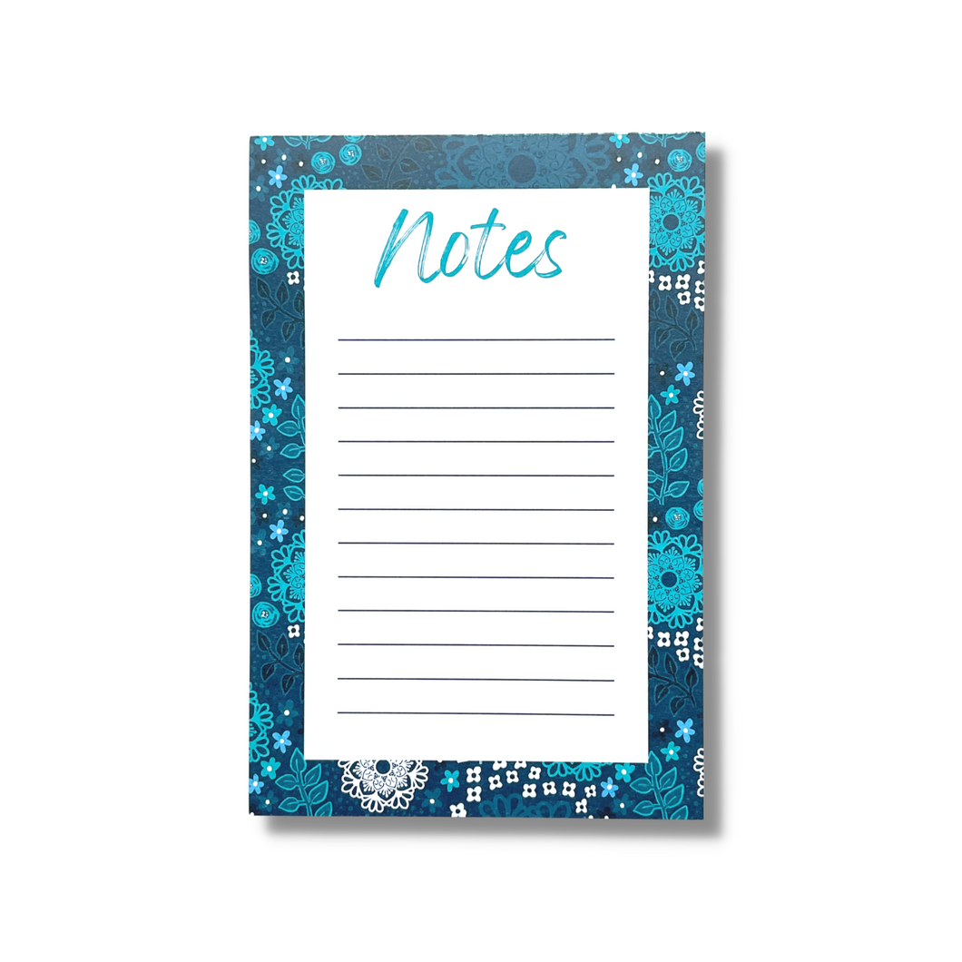 4x6 Blue Blossoms Notepad